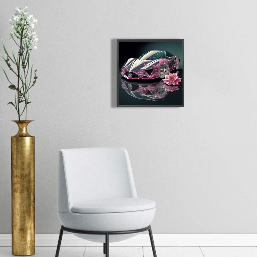 Pink Sports Car - Full Round Drill Diamond Painting 30*30CM