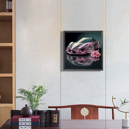 Pink Sports Car - Full Round Drill Diamond Painting 30*30CM