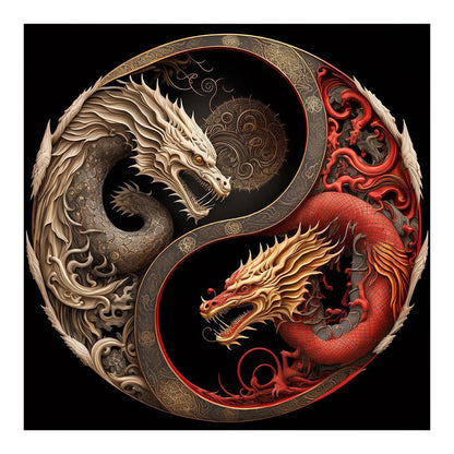 Tai Chi Dragon Painting - Full Square Drill Diamond Painting 30*30CM