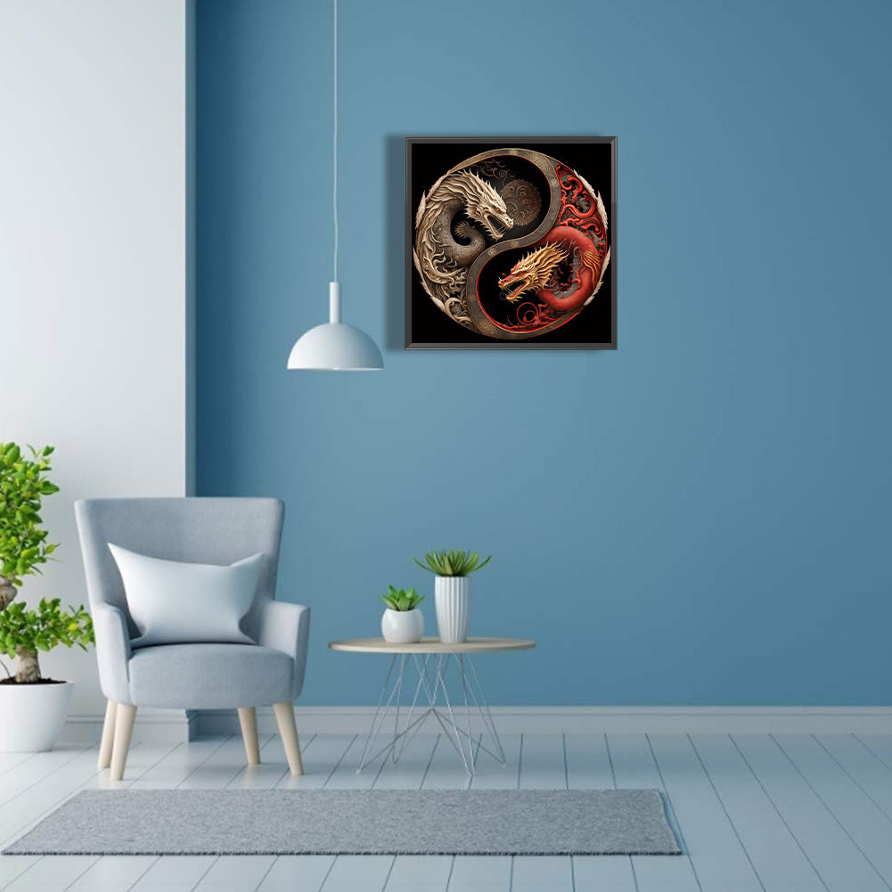 Tai Chi Dragon Painting - Full Square Drill Diamond Painting 30*30CM