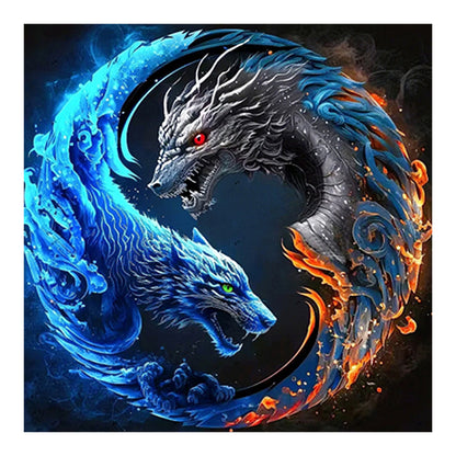 Dragon Yin Yang Diagram - Full Round Drill Diamond Painting 30*30CM