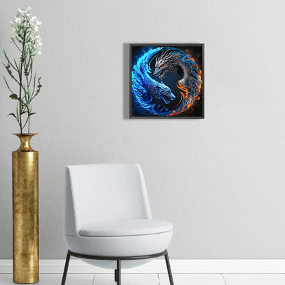 Dragon Yin Yang Diagram - Full Round Drill Diamond Painting 30*30CM