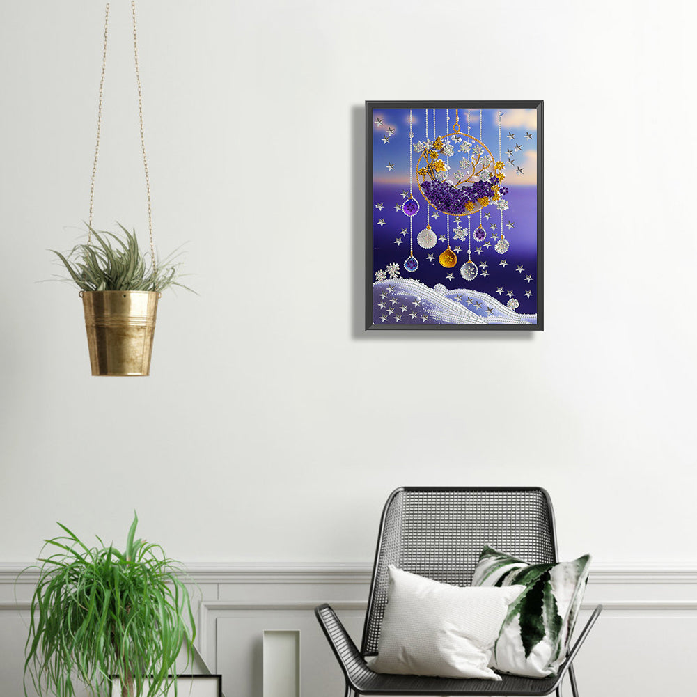 Purple Campanula - Special Shaped Drill Diamond Painting 30*40CM