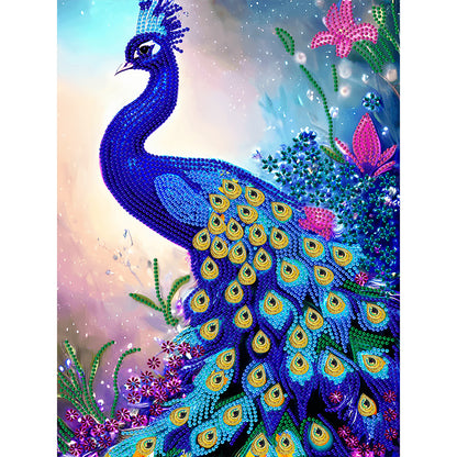 Peacock - Full Round Drill Diamond Painting 30*40CM