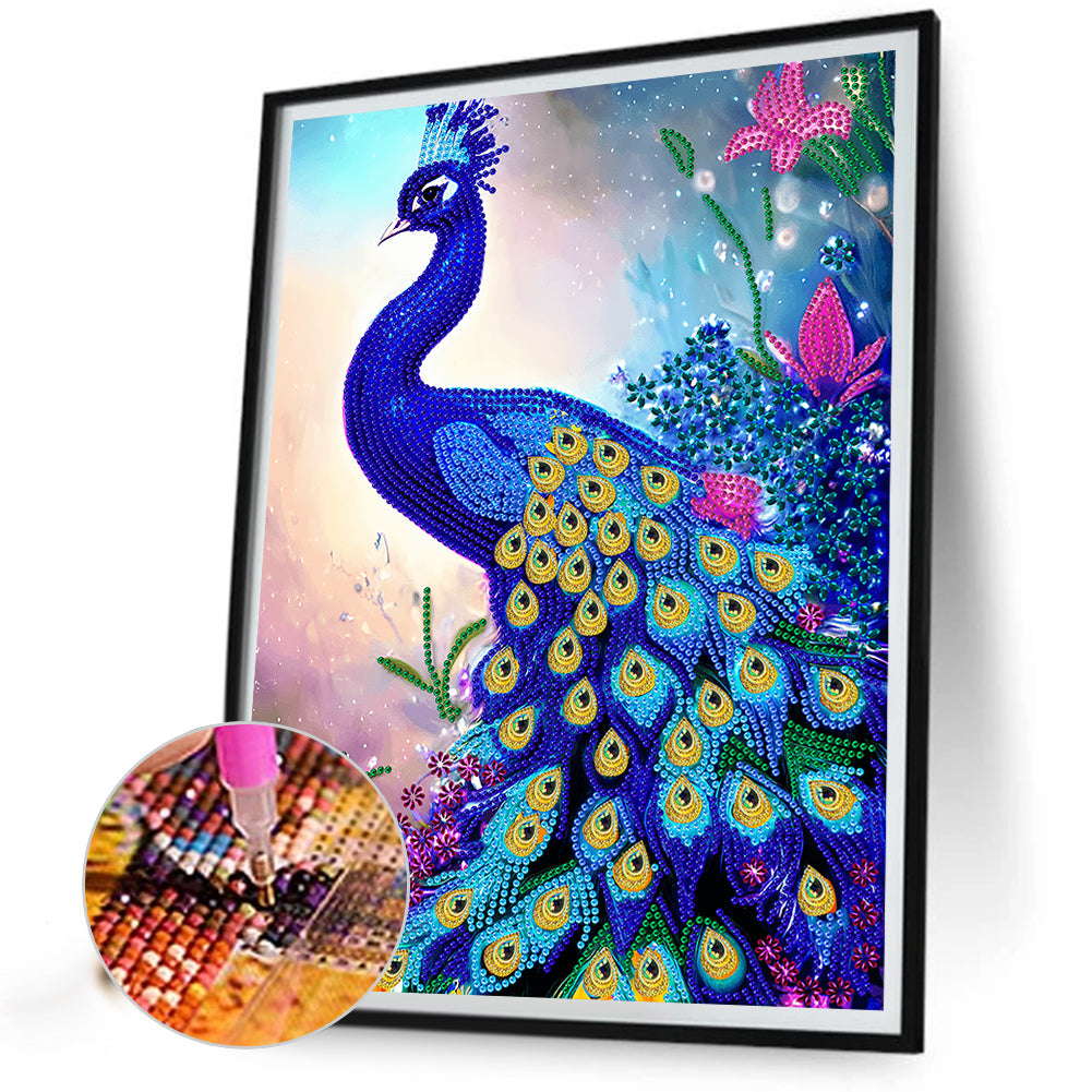 Peacock - Full Round Drill Diamond Painting 30*40CM