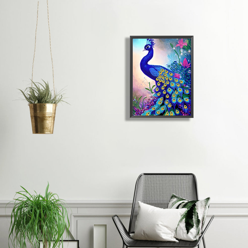 Peacock - Full Round Drill Diamond Painting 30*40CM