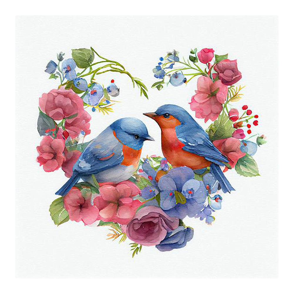 Heart Shaped Bird Nest - Full Round Drill Diamond Painting 30*30CM