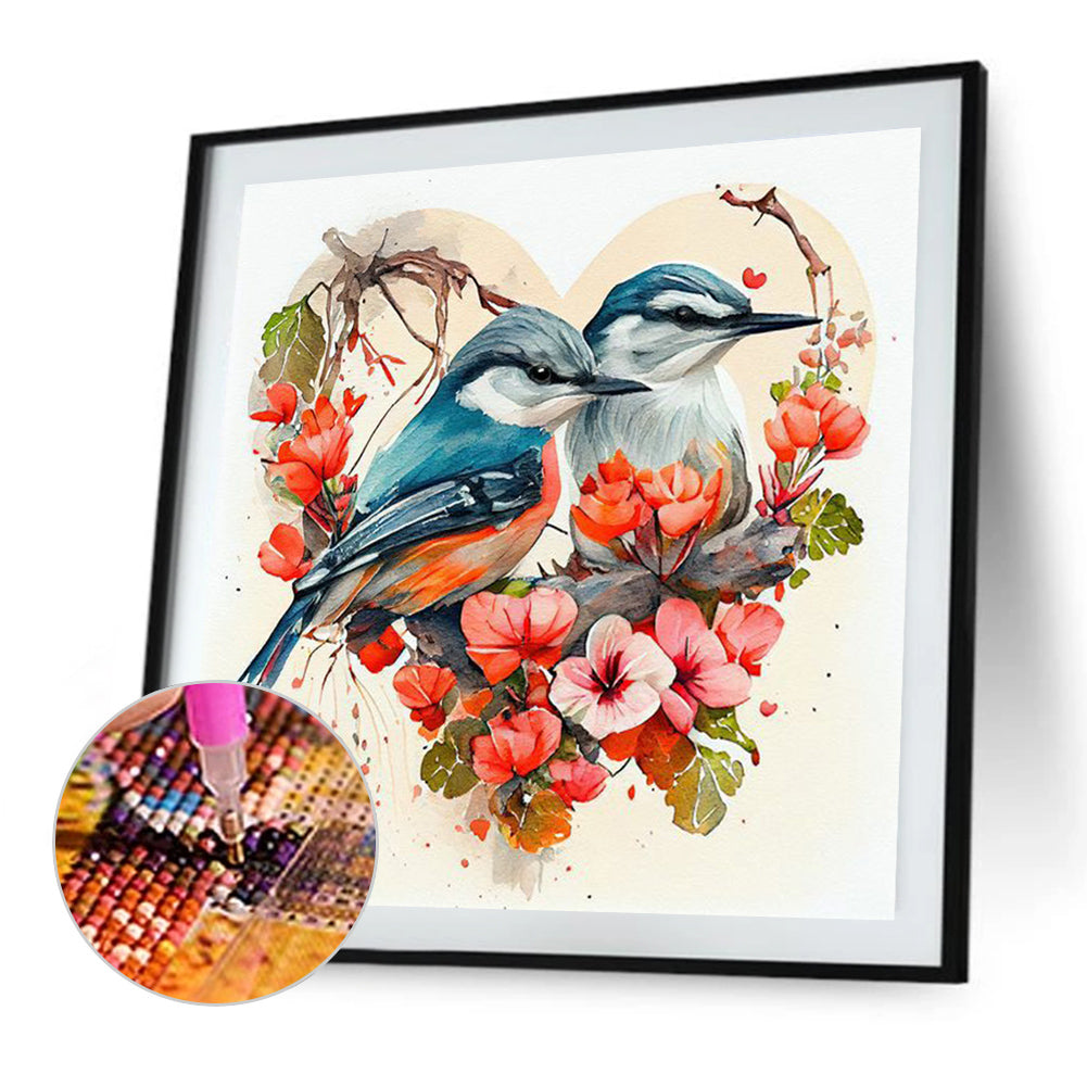 Heart Shaped Bird Nest - Full Round Drill Diamond Painting 30*30CM