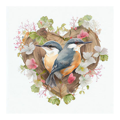 Heart Shaped Bird Nest - Full Round Drill Diamond Painting 30*30CM