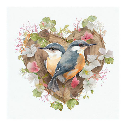 Heart Shaped Bird Nest - Full Round Drill Diamond Painting 30*30CM