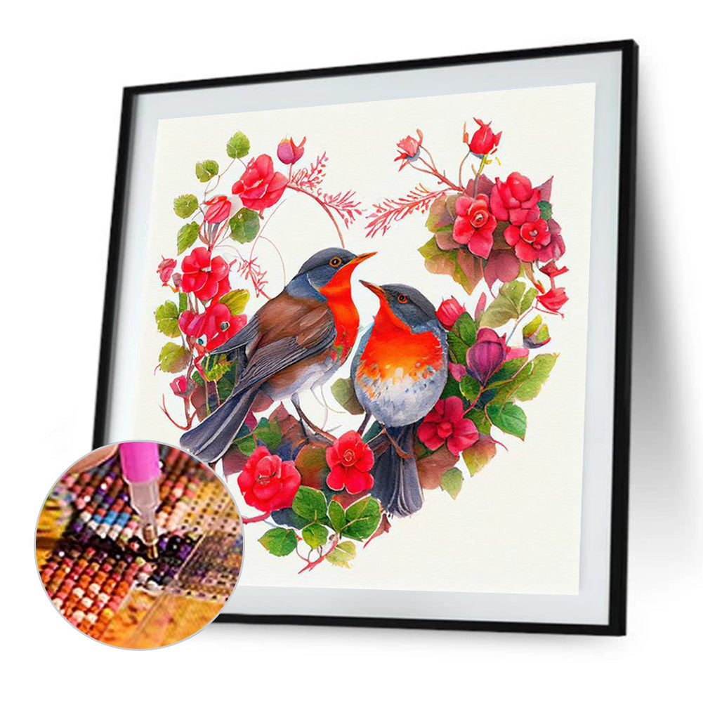 Heart Shaped Bird Nest - Full Round Drill Diamond Painting 30*30CM