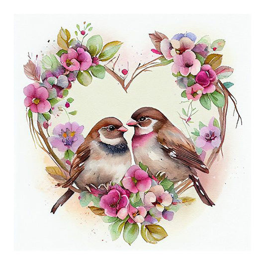 Heart Shaped Bird Nest - Full Round Drill Diamond Painting 30*30CM