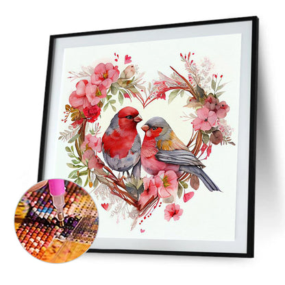 Heart Shaped Bird Nest - Full Round Drill Diamond Painting 30*30CM