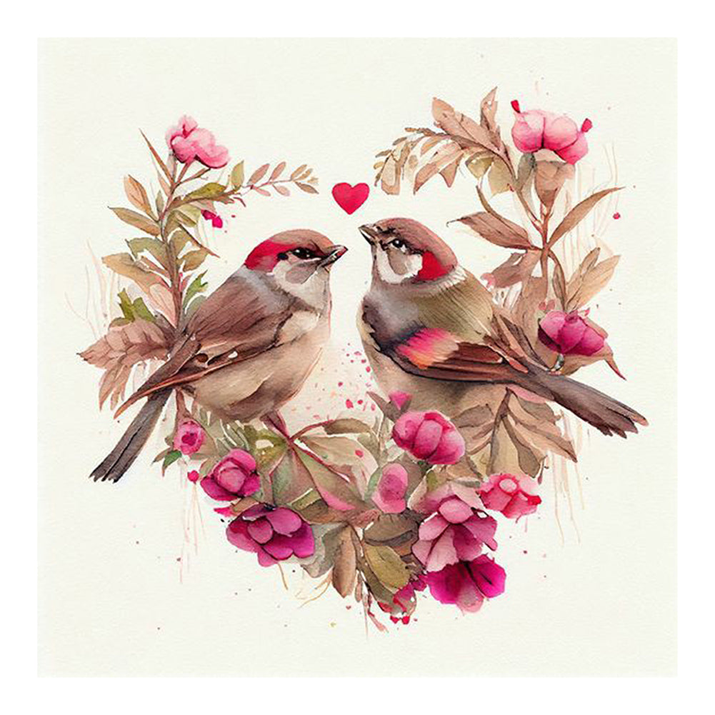 Heart Shaped Bird Nest - Full Round Drill Diamond Painting 30*30CM