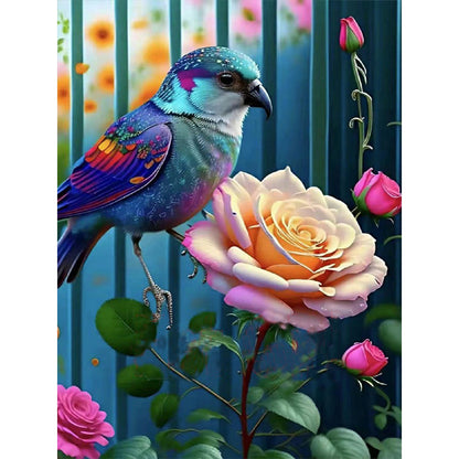 Hummingbird Rose Flower - Full Round Drill Diamond Painting 30*40CM