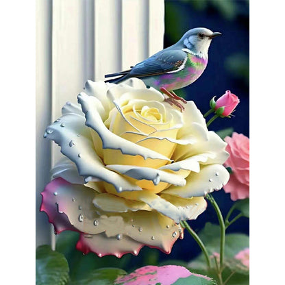 Hummingbird Rose Flower - Full Round Drill Diamond Painting 30*40CM