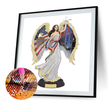 American Angel - Special Shaped Drill Diamond Painting 30*30CM