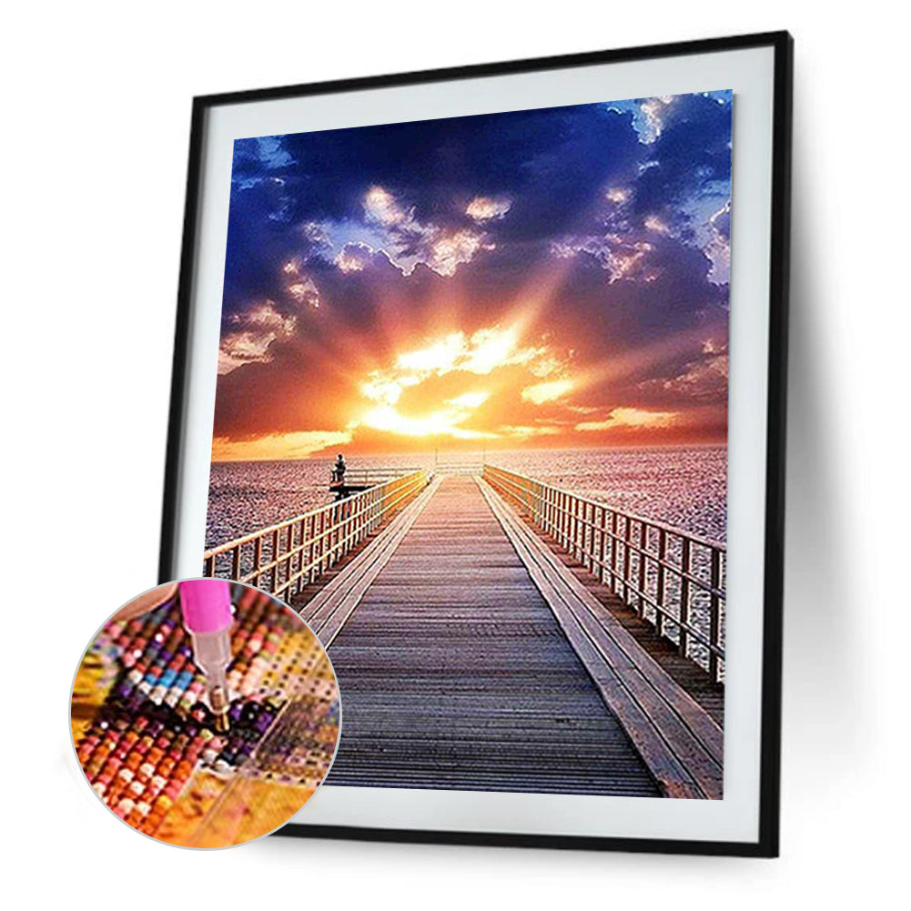 Pier Sunset - Full Round Drill Diamond Painting 40*50CM