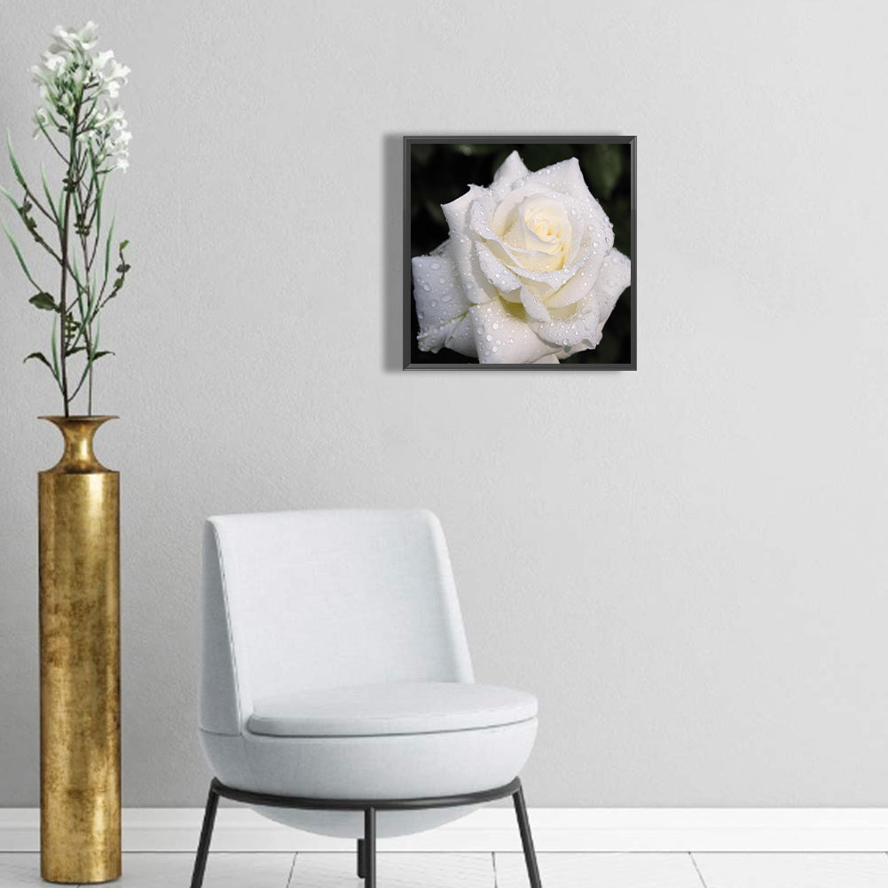 White Rose - Full Round Drill Diamond Painting 30*30CM