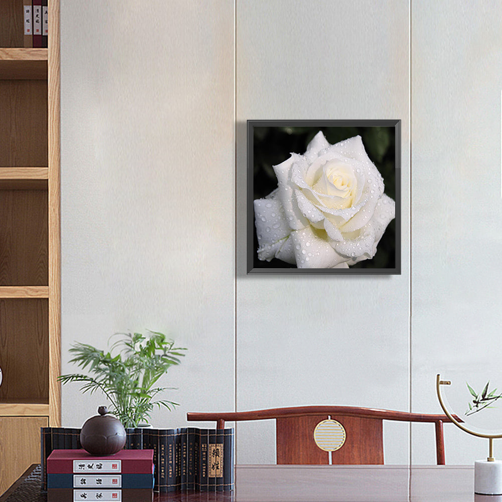 White Rose - Full Round Drill Diamond Painting 30*30CM