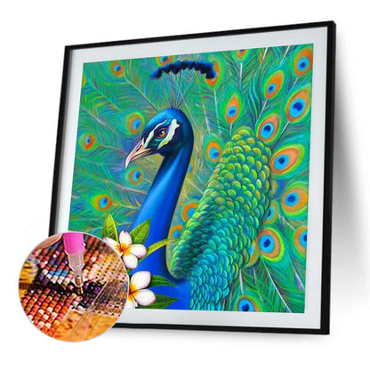 Peacock - Full Round Drill Diamond Painting 30*30CM