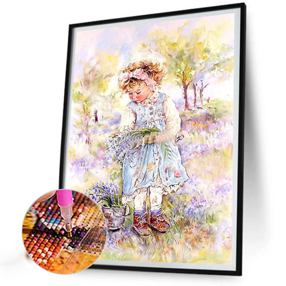 Little Girl - Full Round Drill Diamond Painting 30*40CM