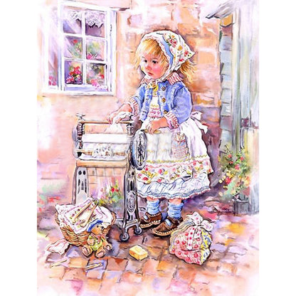 Little Girl -O630*40cm(canvas) full-round drill diamond painting