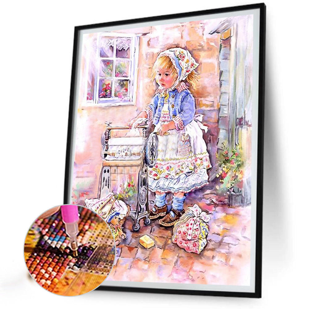 Little Girl -O630*40cm(canvas) full-round drill diamond painting