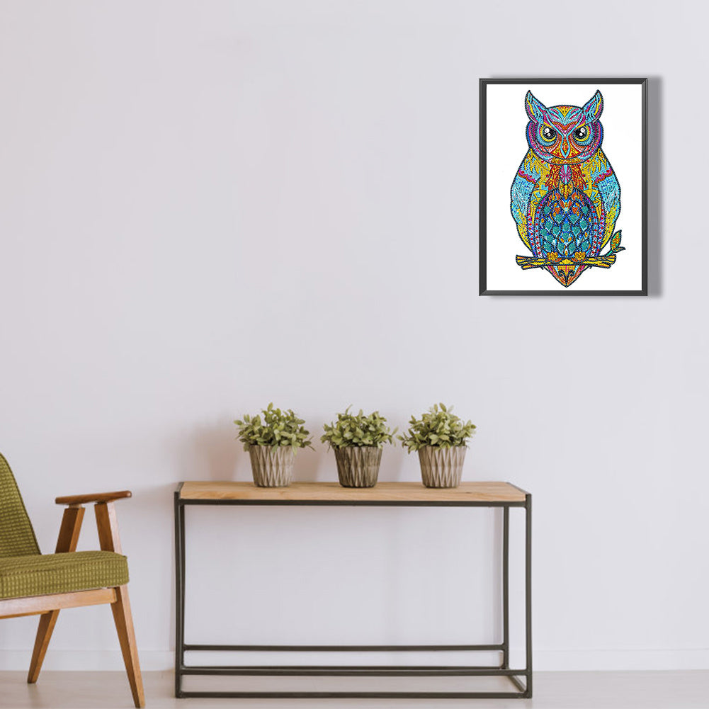 Owl - Special Shaped Drill Diamond Painting 30*40CM