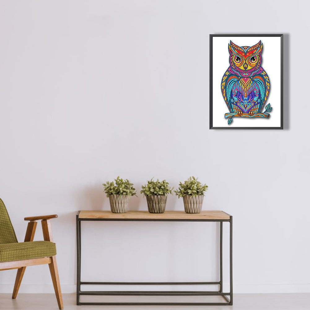 Owl - Special Shaped Drill Diamond Painting 30*40CM
