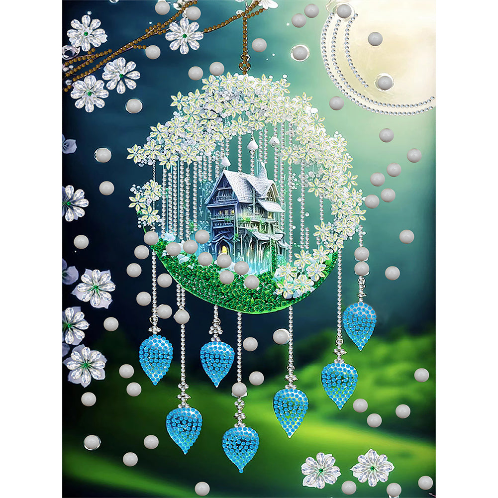 Green Leaf Water Drop Microcosm - Special Shaped Drill Diamond Painting 30*40CM