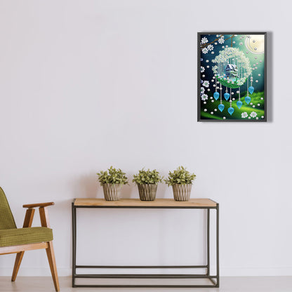 Green Leaf Water Drop Microcosm - Special Shaped Drill Diamond Painting 30*40CM