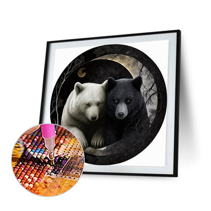 Bear Yin Yang Diagram - Full Round Drill Diamond Painting 30*30CM