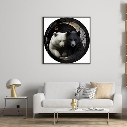 Bear Yin Yang Diagram - Full Round Drill Diamond Painting 30*30CM