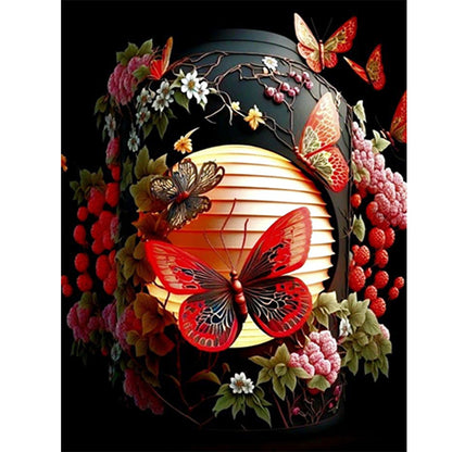 Butterfly Lantern - Full Round Drill Diamond Painting 30*40CM