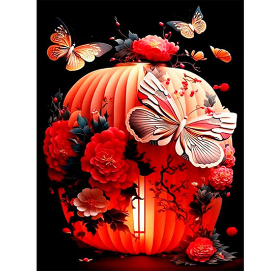 Butterfly Lantern - Full Round Drill Diamond Painting 30*40CM