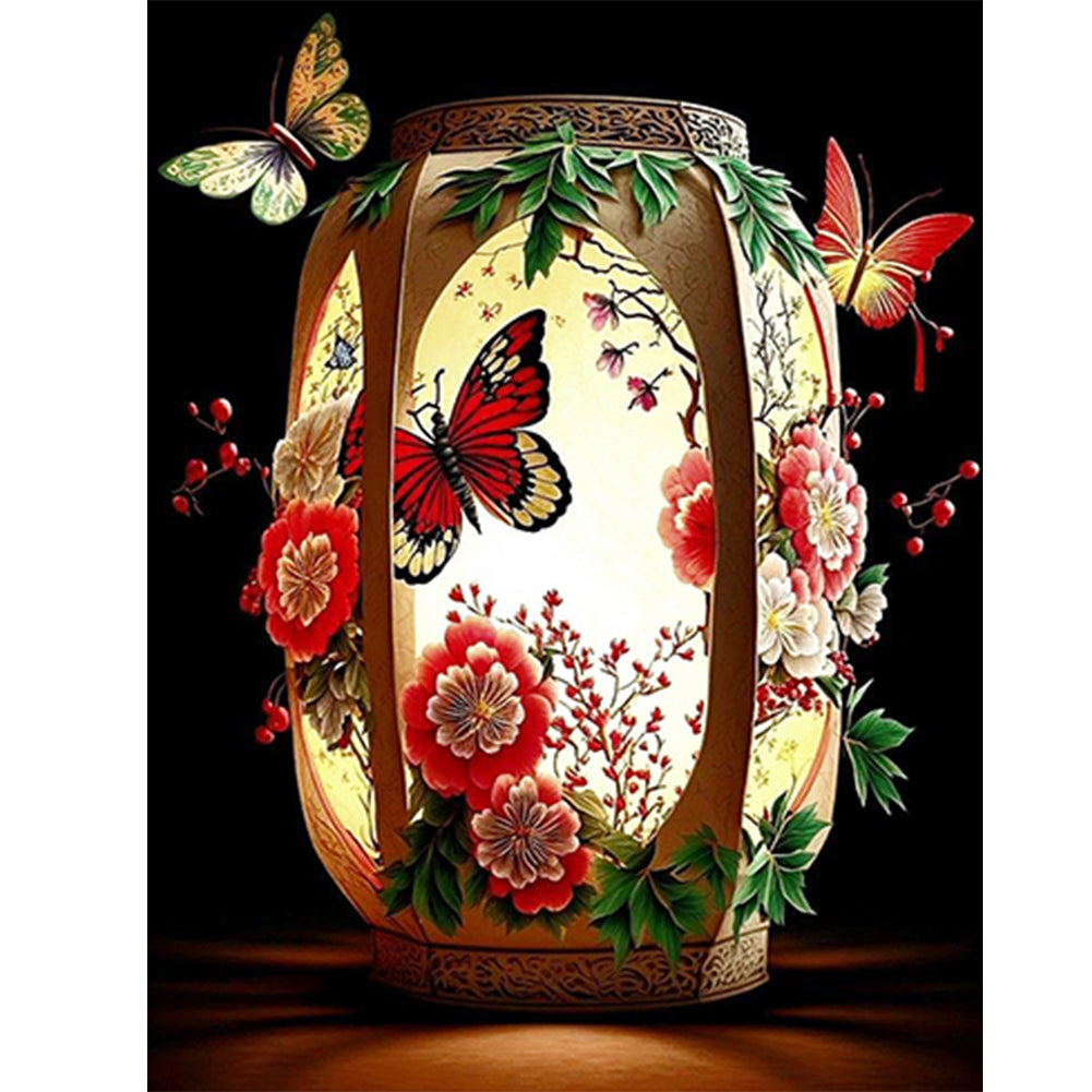 Butterfly Lantern - Full Round Drill Diamond Painting 30*40CM