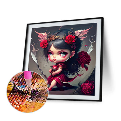 Rose Warrior Girl - Full Round Drill Diamond Painting 30*30CM