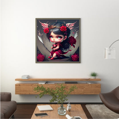 Rose Warrior Girl - Full Round Drill Diamond Painting 30*30CM