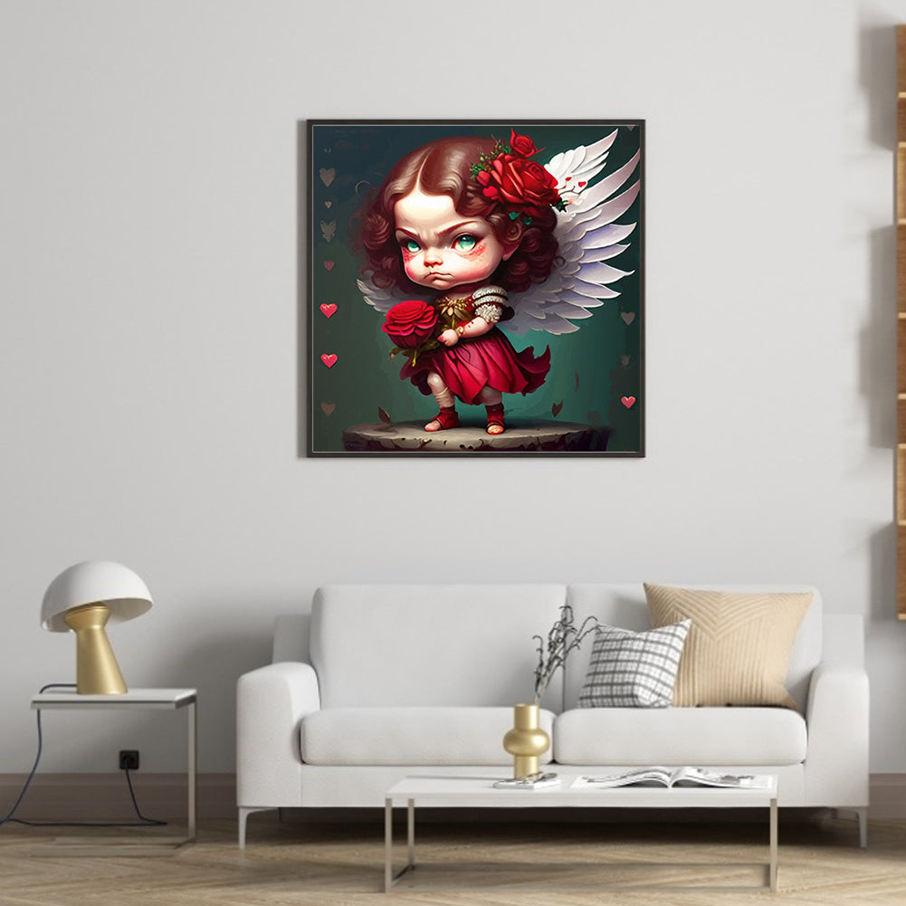 Rose Warrior Girl - Full Round Drill Diamond Painting 30*30CM