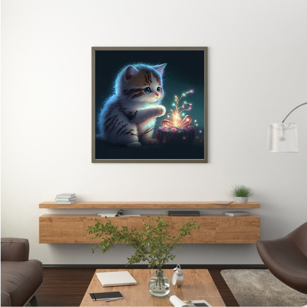 Kitten - Full Round Drill Diamond Painting 30*30CM