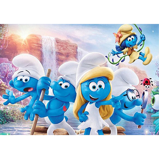 The Smurfs - Full Round Drill Diamond Painting 40*30CM
