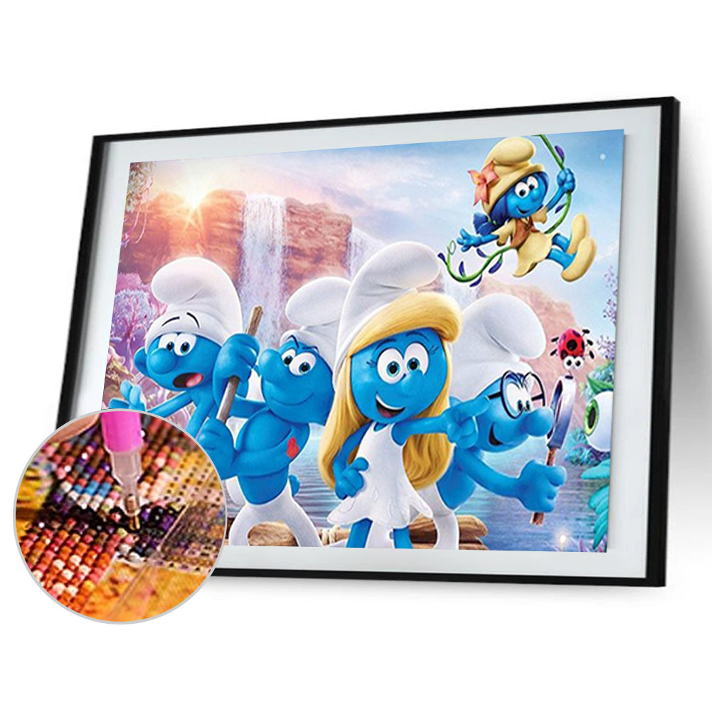 The Smurfs - Full Round Drill Diamond Painting 40*30CM