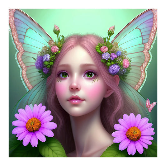 Flower Fairy - Full Round Drill Diamond Painting 30*30CM