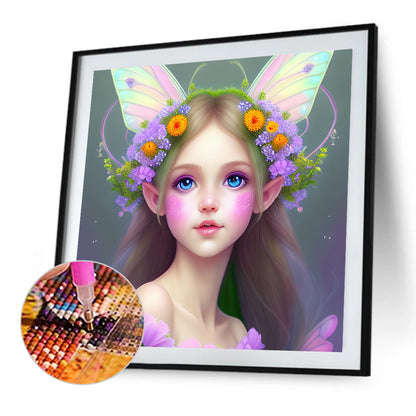 Flower Fairy - Full Round Drill Diamond Painting 30*30CM