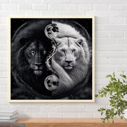 Lion Yin Yang Diagram - Full Square Drill Diamond Painting 35*35CM