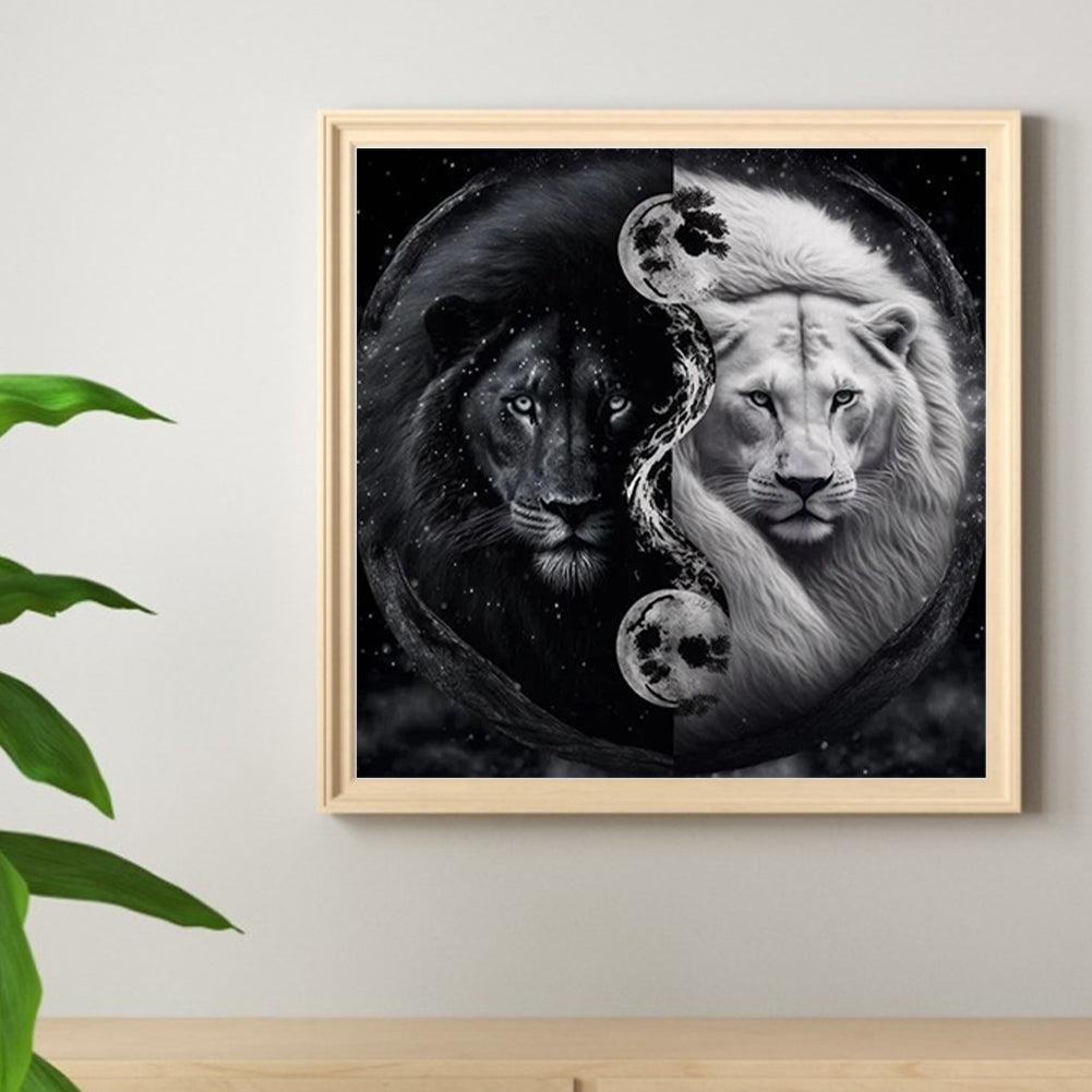 Lion Yin Yang Diagram - Full Square Drill Diamond Painting 35*35CM