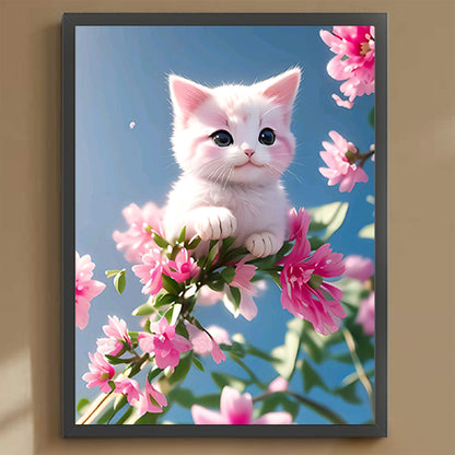 Cat On Branch - Full Round Drill Diamond Painting 30*40CM