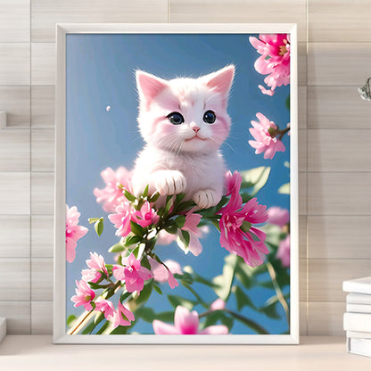 Cat On Branch - Full Round Drill Diamond Painting 30*40CM