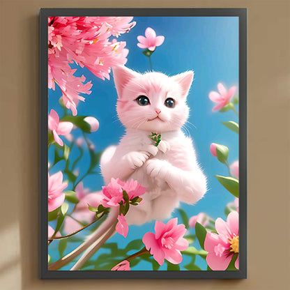 Cat On Branch - Full Round Drill Diamond Painting 30*40CM